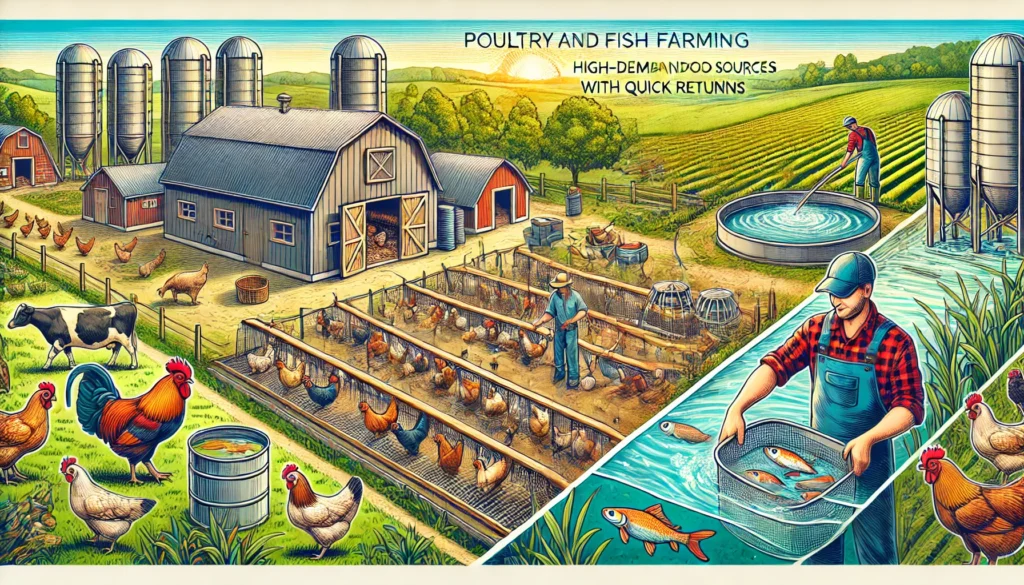 Poultry and Fish Farming: High-Demand Food Sources with Quick Returns